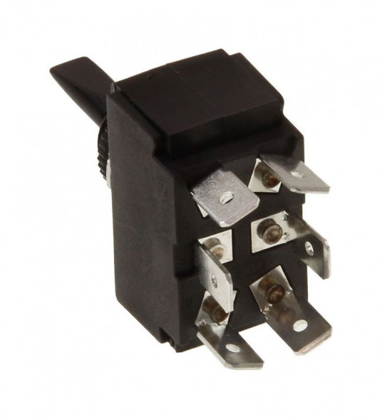 Тумблер трехпозиционный (ON)-OFF-(ON) 12 В/15А 6P