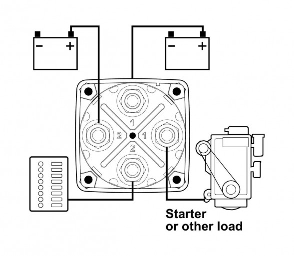 Выключатель массы, "OFF-ON" (2 АКБ) 350 A, Marine Rocket