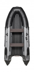 Надувная лодка ПВХ, Адмирал 375 S НДНД,  роульс, рым, накладки, серый/черный
