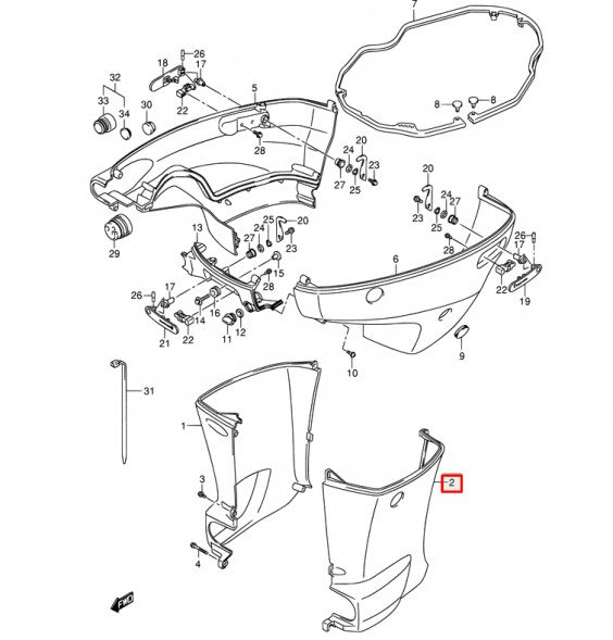 Боковая крышка левая Suzuki DF150-DF200 (L) (61141-96J03-0EP) (Suzuki)