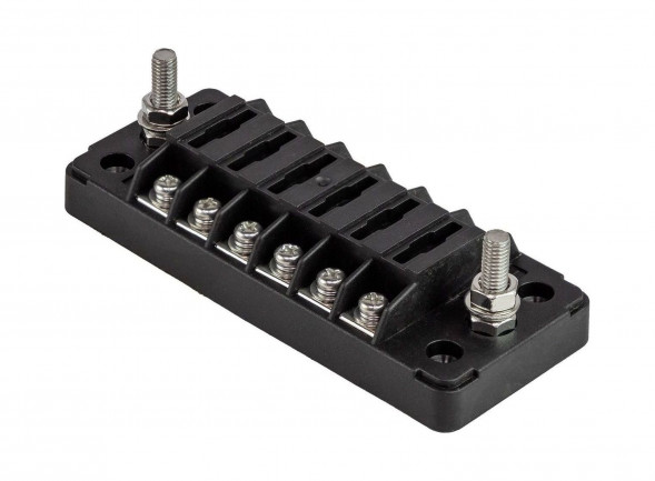 Блок на 6 предохранителей с общими шинами (+/-), Marine Rocket