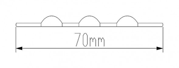 Лента дублирующая тип d1, черная, 70 мм (килевая)