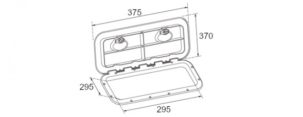Крышка рундука SEAFLO 370x375мм, белый пластик