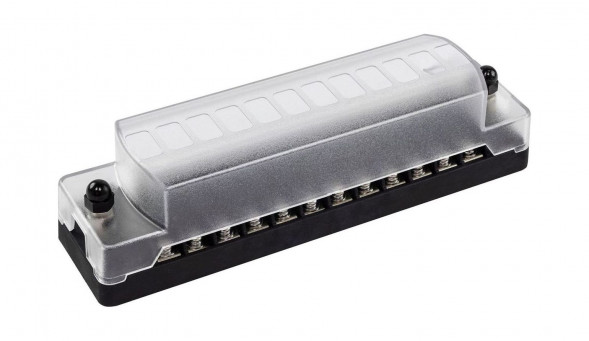 Блок на 12 предохранителей с общими шинами (+/-), Marine Rocket