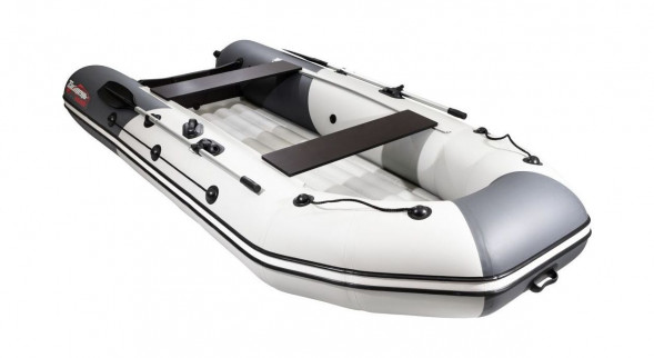 Надувная лодка ПВХ, Таймень NX 3800 НДНД PRO, бронь, светло-серый/графит