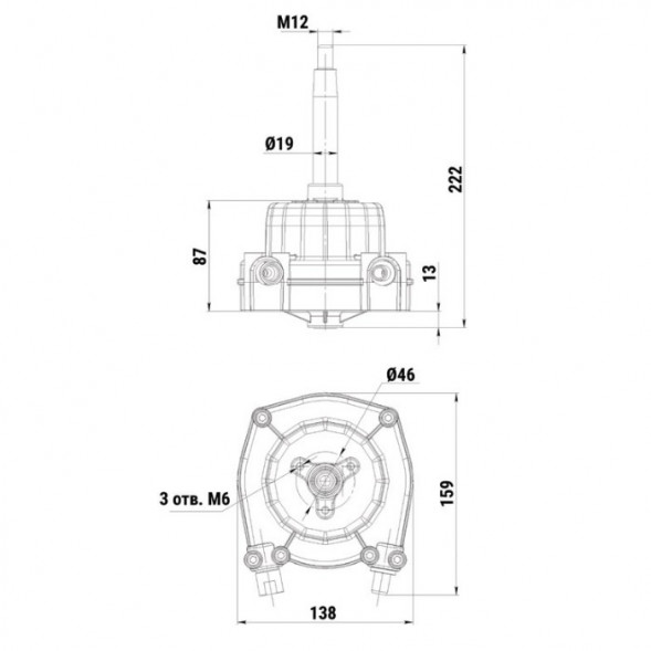 Привод рулевой (редуктор) Техномарин MS-58 для ПЛМ до 85 л.с. (аналог G10, T67, SH8050)