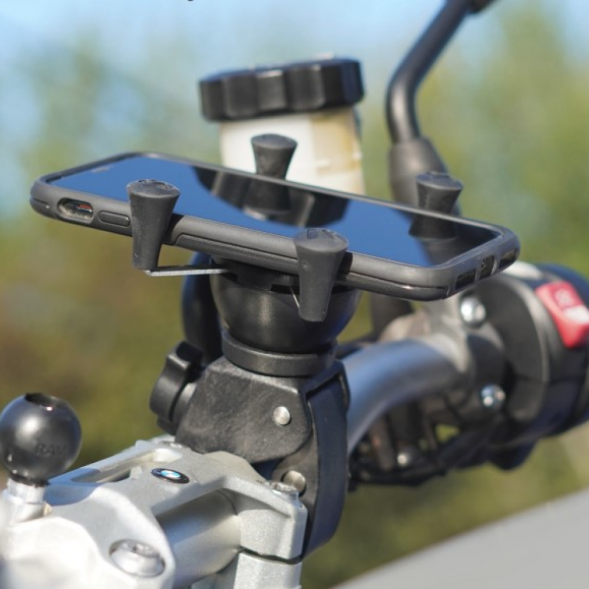 Крепление для телефона RAM с низкопрофильной струбциной Tough-Claw на мото руль 16-38 мм