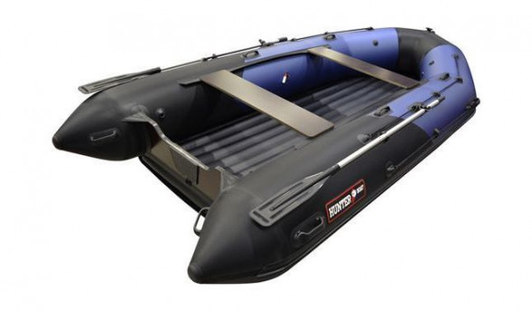 Надувная лодка ПВХ, Хантер 400 Про Спорт НДНД, синий/карбон