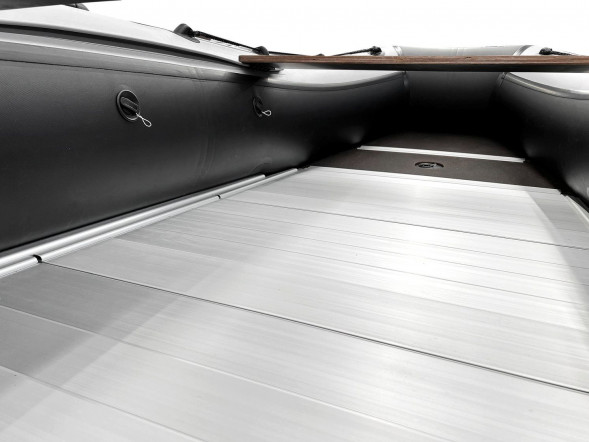 Надувная лодка ПВХ, RiverBoats RB 410, AL, черно-серый