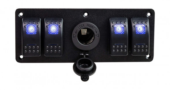 Панель бортового питания 4 переключателя, розетка питания (упаковка из 2 шт.)