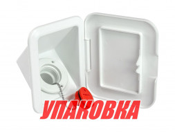 Горловина заливная для бензина в боксе под шланг 38 мм с крышкой, пластик (упаковка из 4 шт.)