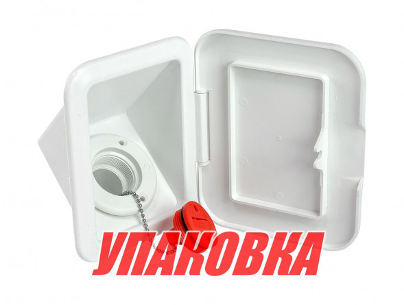 Горловина заливная для бензина в боксе под шланг 38 мм с крышкой, пластик (упаковка из 4 шт.)