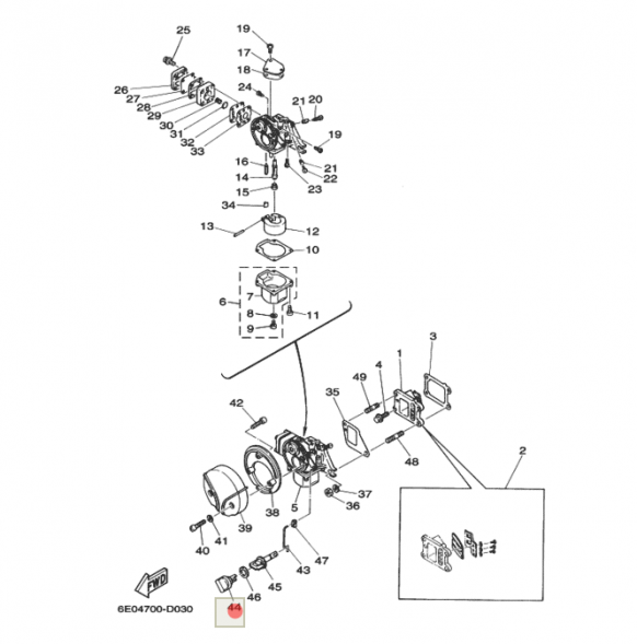 Рычаг заслонки обогащения YAMAHA 4-5 HIDEA 3F (2.5F-02.00.00.06  6E0-41271-01 ) (PREMARINE)