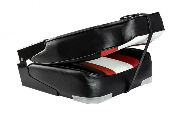 Кресло мягкое складное Rainbow, обивка винил, цвет черный/красный/белый, Marine Rocket