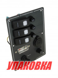 Панель бортового питания 3 переключателя, предохранители, разьём прикуривателя, заряд батарей (упаковка из 10 шт.)