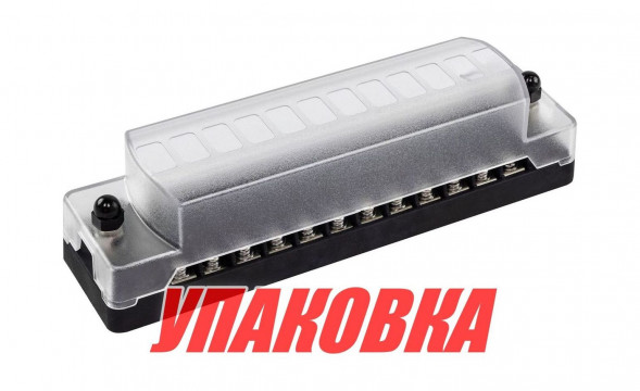 Блок на 12 предохранителей с общими шинами (+/-), Marine Rocket (упаковка из 5 шт.)