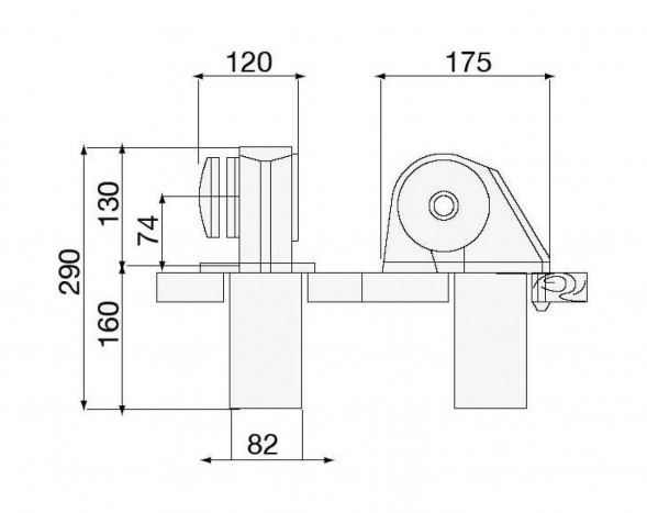 Лебедка якорная Italwinch OBI 700Вт, 12 В, цепь 8мм