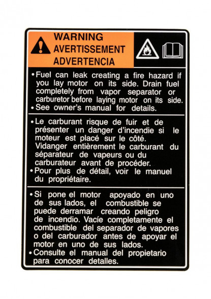 Информационная наклейка на капот Suzuki DT9.9A-40/DF8A-30