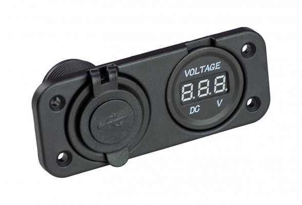 Разъем USB 5в 3.1А и цифровой вольтметр (упаковка из 10 шт.)