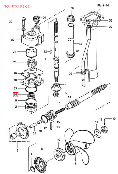 Сальник Tohatsu (332-60223-0; 26-803752) (14x26x10) (Osaka)