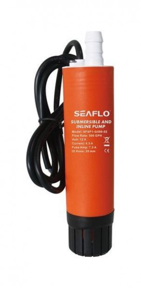 Погружной насос с крокодилами SeaFlo, 31.5л/мин, 4.5А, 12 В