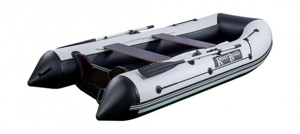 Надувная лодка ПВХ, RiverBoats RB 330 НДНД, серо-белый