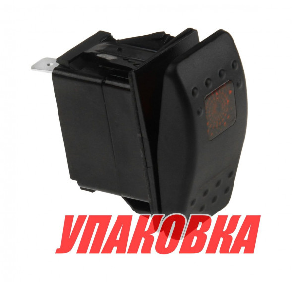 Переключатель трехпозиционный ON-OFF-ON 12 В/20А 4Р с подсветкой (упаковка из 25 шт.)