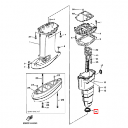 Нижнее уплотнение глушителя Yamaha 40-50 (63D-45123-00) (Yamaha ) (RAC)