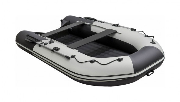 Надувная лодка ПВХ, Ривьера Компакт 3800 НДНД Комби, бронь, светло-серый/черный
