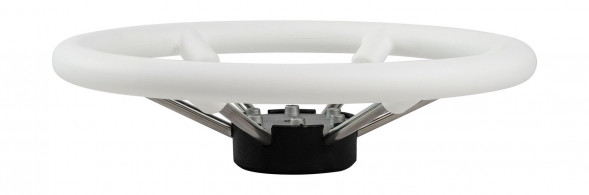 Рулевое колесо LEADER PLAST белый обод серебряные спицы д. 360 мм