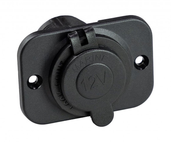 Разъем прикуривателя на панели, врезной, чёрный (упаковка из 50 шт.)