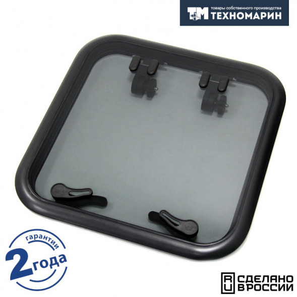 Люк палубный распашной Альбатрос 600x600 (черное исполнение)