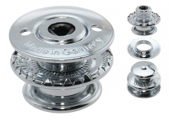 Кнопка тентовая типа "Tenax", никелированная латунь, для ткани толщиной до 7 мм