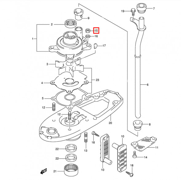 Гайка тяги вкл. скорости Suzuki DT9.9-40, DF2.5-50, DF4-60(A) (Suzuki)