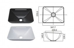 Акриловая раковина 347,7х259,6х140,9/126,1, белая, Marine Rocket