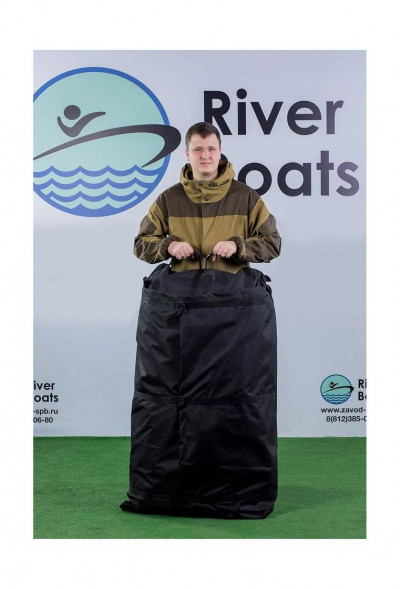 Надувная лодка ПВХ, RiverBoats RB 330 НДНД, черно-серый