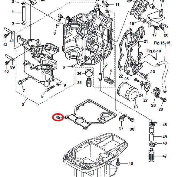 Прокладка под блок Tohatsu MFS9.9-20 (Tohatsu)