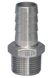 Патрубок под шланг с внутренним диаметром 20 мм &quot;Мореман&quot;, наружная резьба 1/2 дюйма