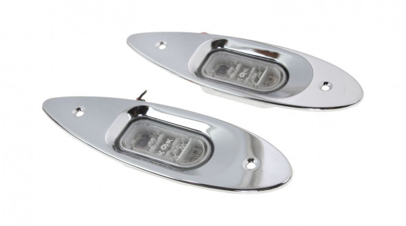 Огни ходовые врезные светодиодные, нержавеющий корпус (упаковка из 6 шт.)