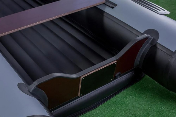 Надувная лодка ПВХ, RiverBoats RB 370 НДНД, серо-белый