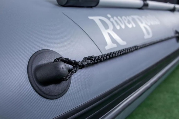 Надувная лодка ПВХ, RiverBoats RB 370 НДНД, серо-белый