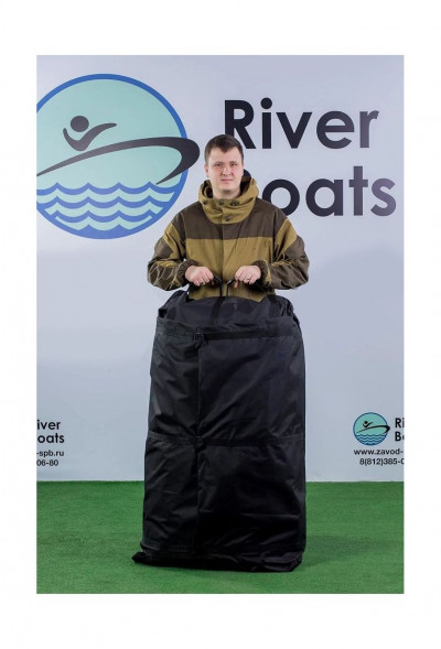 Надувная лодка ПВХ, RiverBoats RB 370 НДНД, серо-белый