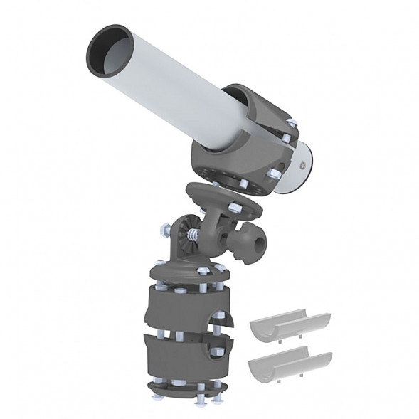 Держатель спиннинга с креплением на релинг, наклонный, нерж/полиам