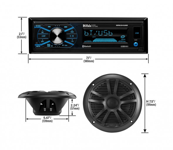 Морская аудиосистема BOSS MCBK634B.64 (комплект4)