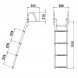 Трап телескопический с поручнем, 4 белых ступени (ширина 350 мм.)