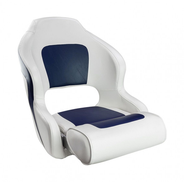 Кресло с болстером Delux Sport Flip Up, обивка белый/синий винил