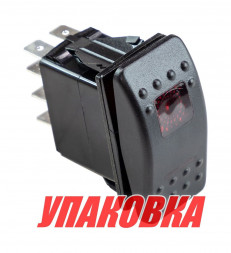 Переключатель трехпозиционный ON-ON-ON 12 В/20А 8Р с подсветкой 2-х положений (упаковка из 25 шт.)