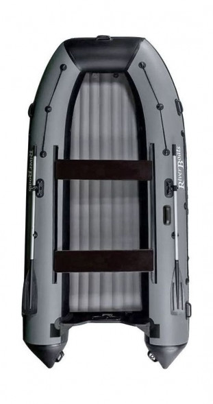 Надувная лодка ПВХ, RiverBoats RB 370 НДНД, черно-серый