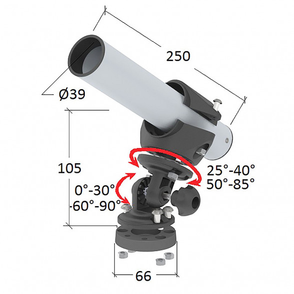Держатель спиннинга на плоскость, наклонный