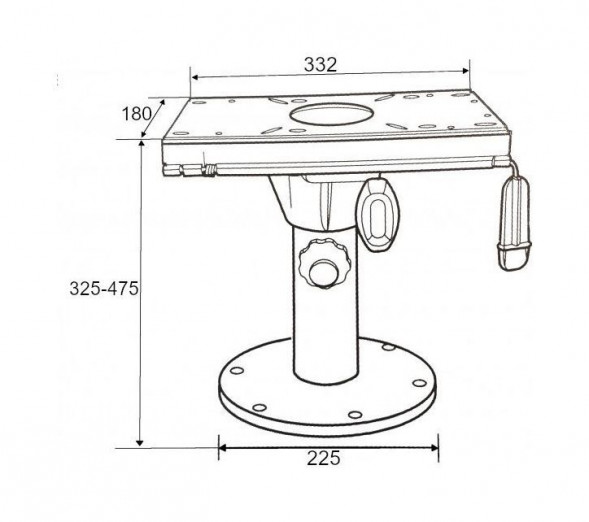 Стойка для сидений 325-457мм c переходником, алюминий, Marine Rocket (упаковка из 10 шт.)
